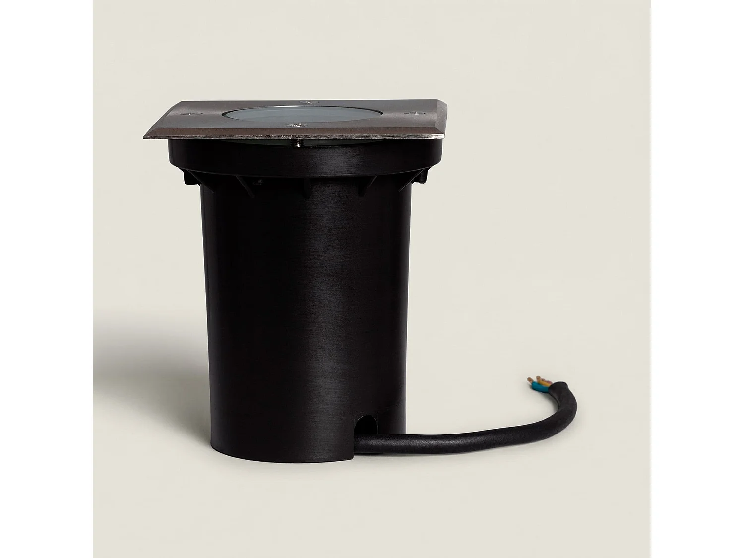 Spot Extérieur Carré Inox Encastrable au Sol pour GU10  Argenté