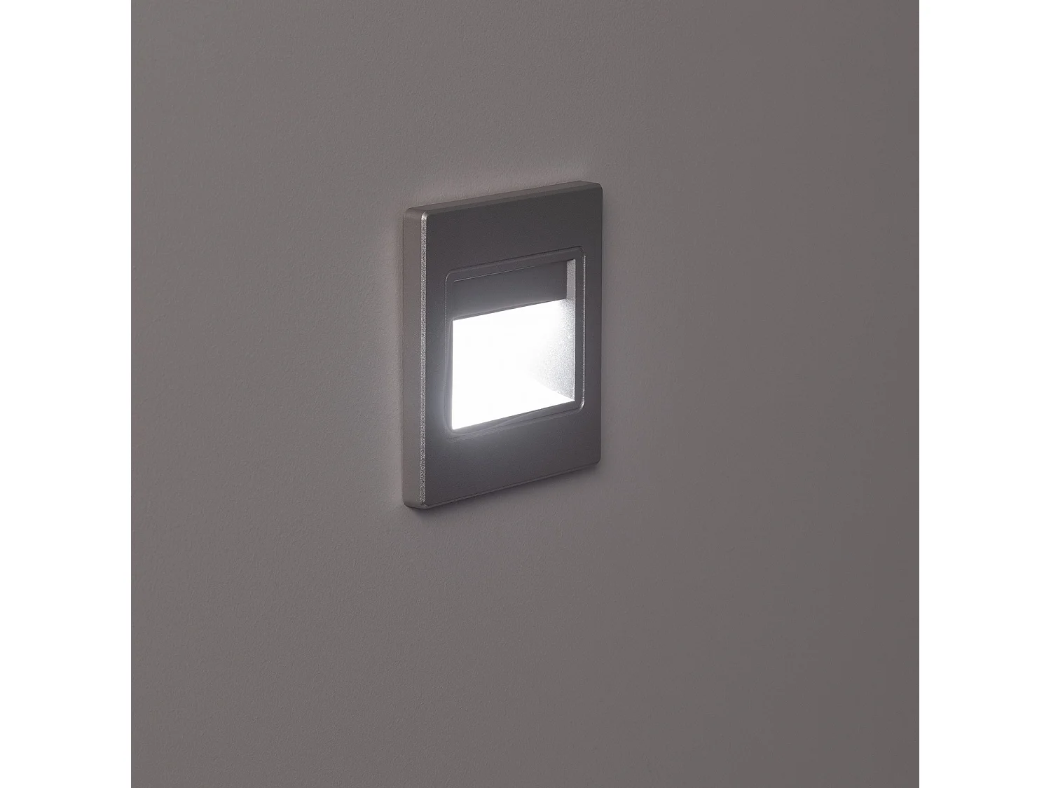 Baliza LED 1.5W Empotrable Pared Gris Randy 4000K Blanco Neutro