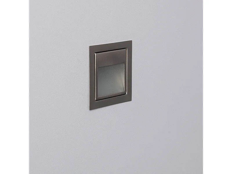 Balise Murale LED Encastrable 1.5W Larry Finition Acier  3000K Blanc chaud