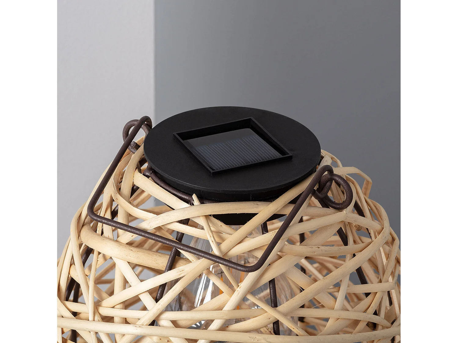 Lampe à Poser LED Extérieure Solaire Rotin Baihar  Naturel