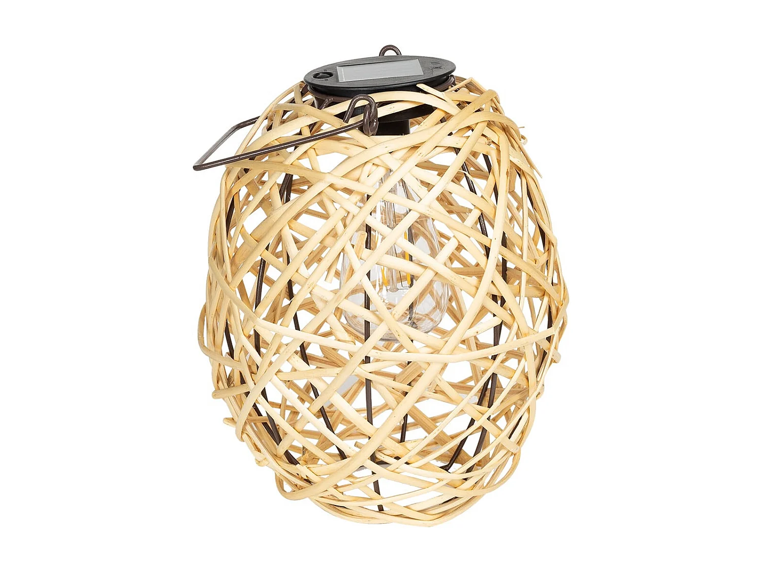 Lámpara de Mesa LED Solar Exterior Ratán Baihar Natural