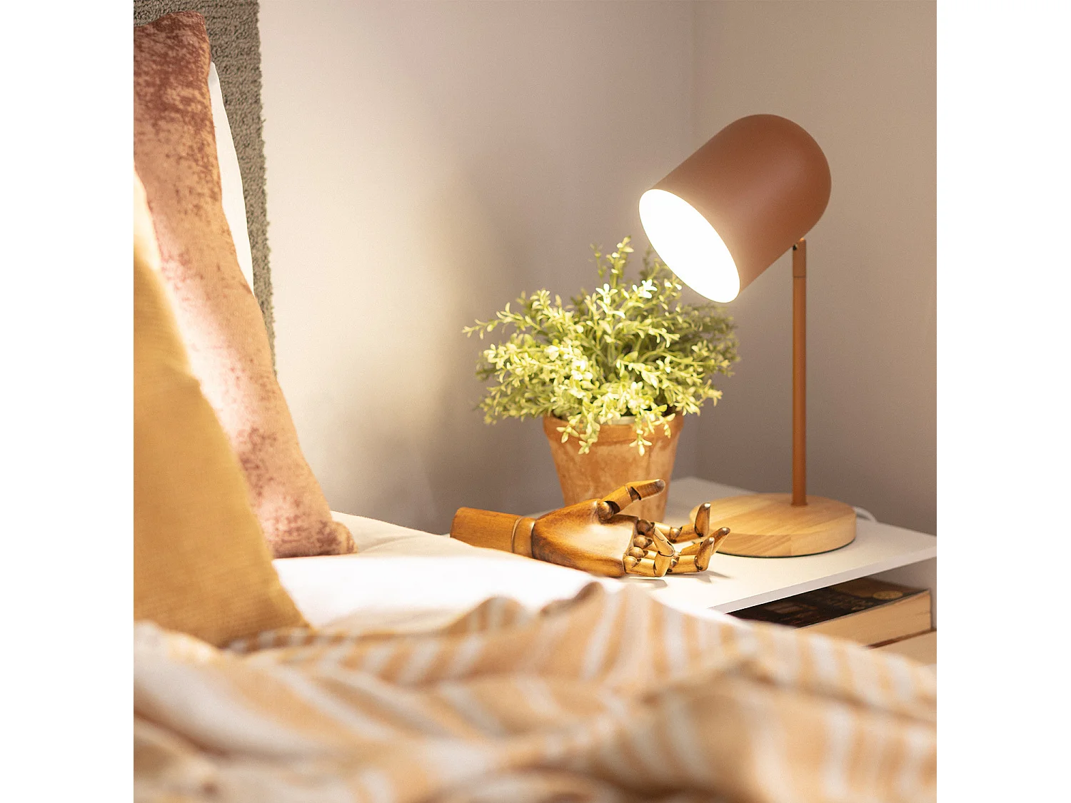 Lampe à Poser Métal Kidonge  Brun