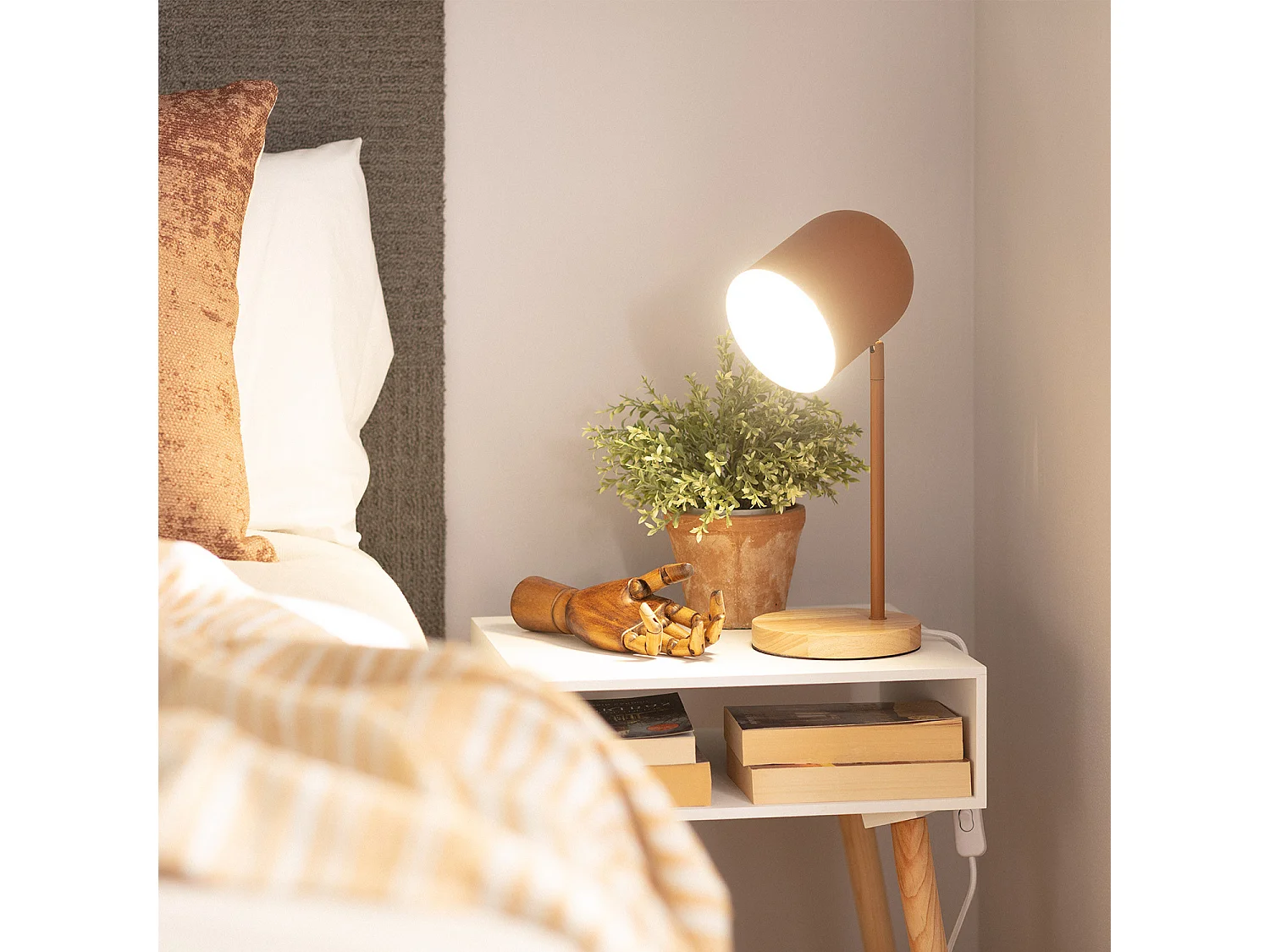 Lampe à Poser Métal Kidonge  Brun