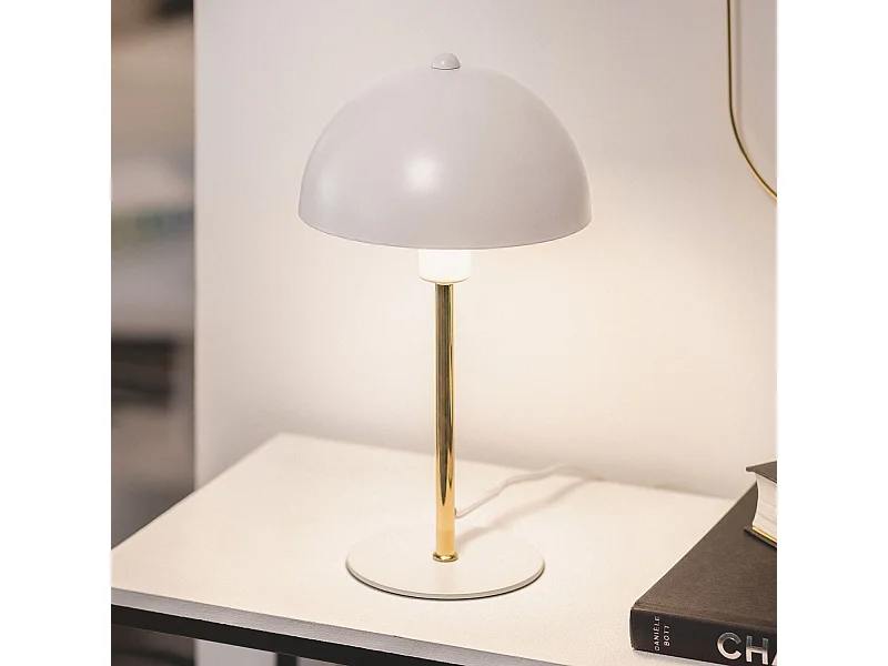 Lámpara de Mesa de Metal Wavuli Blanco