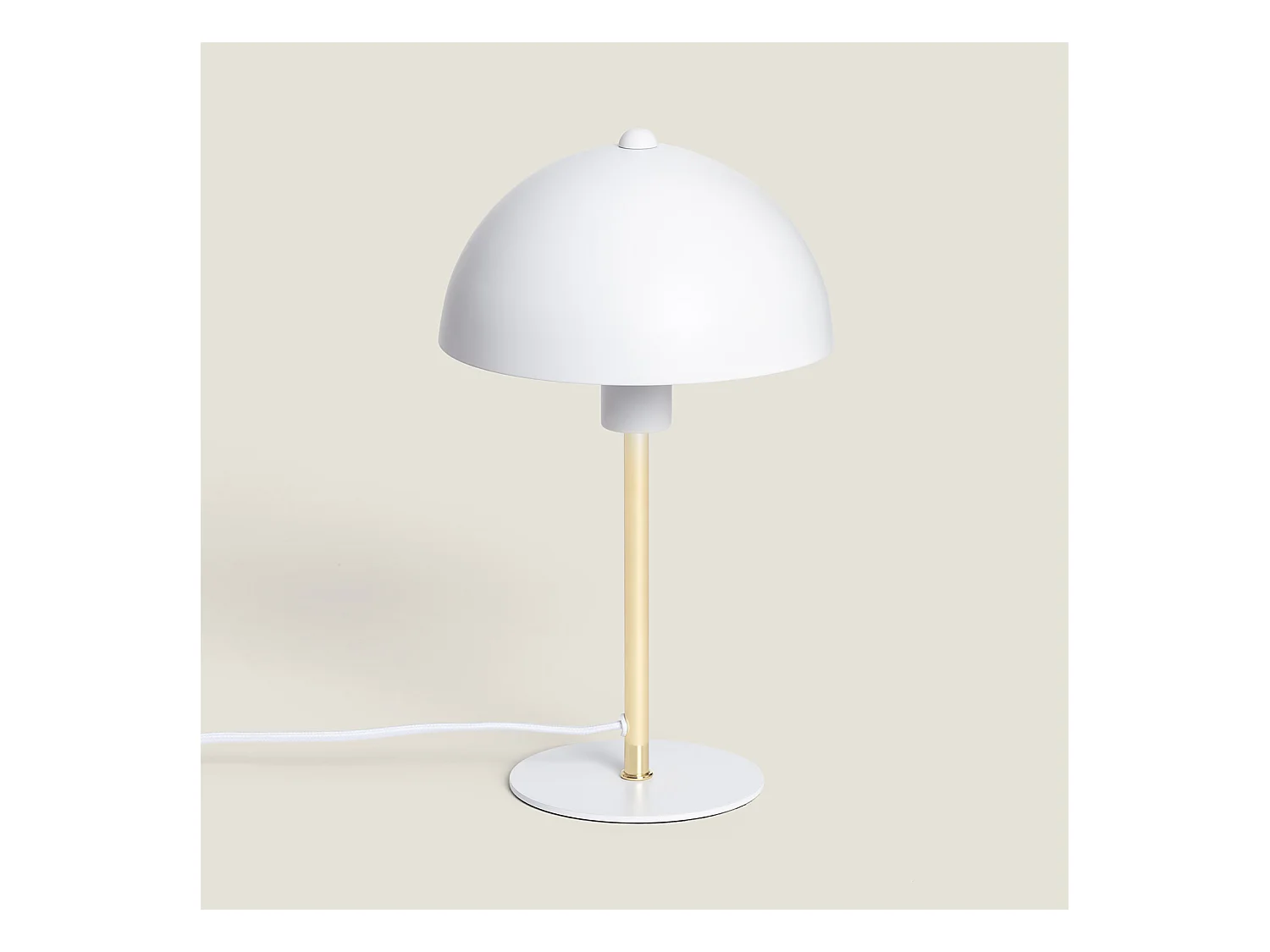 Lámpara de Mesa de Metal Wavuli Blanco