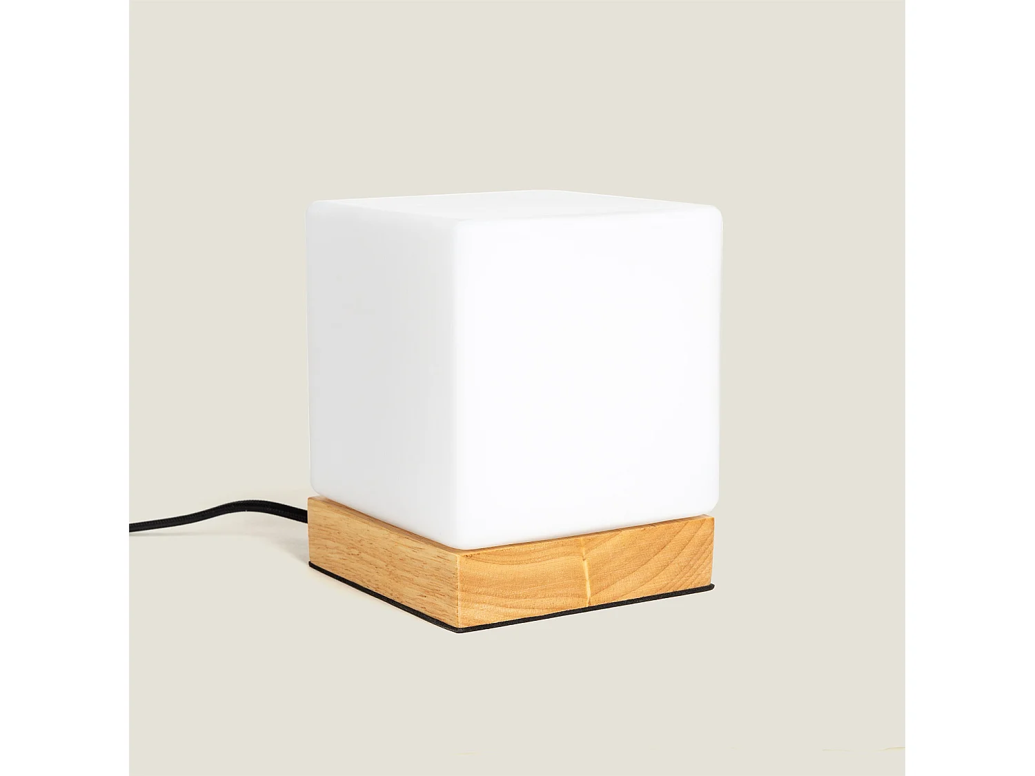 Lampe à Poser Bois et Verre Aarhus Blanc