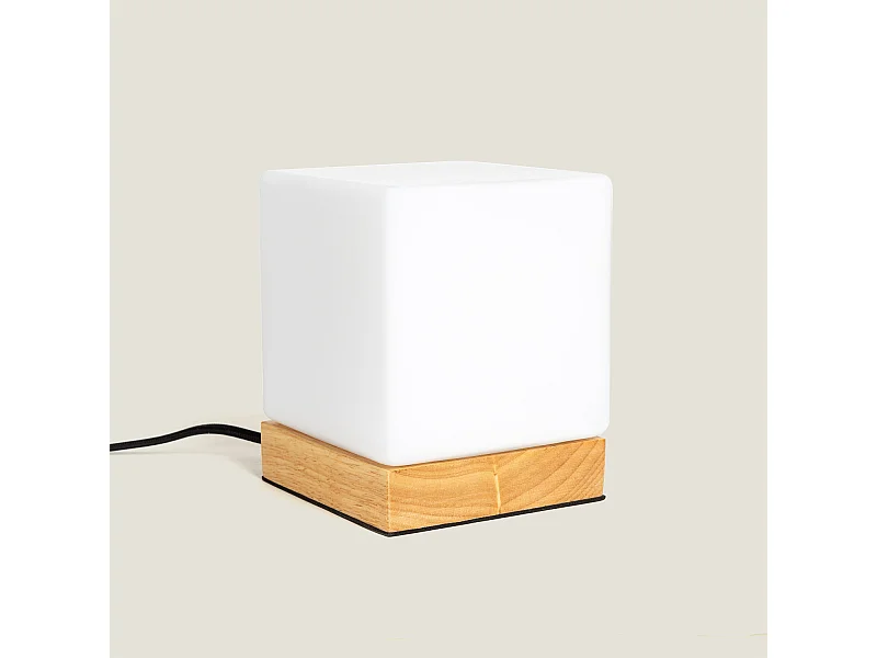 Lampe à Poser Bois et Verre Aarhus Blanc