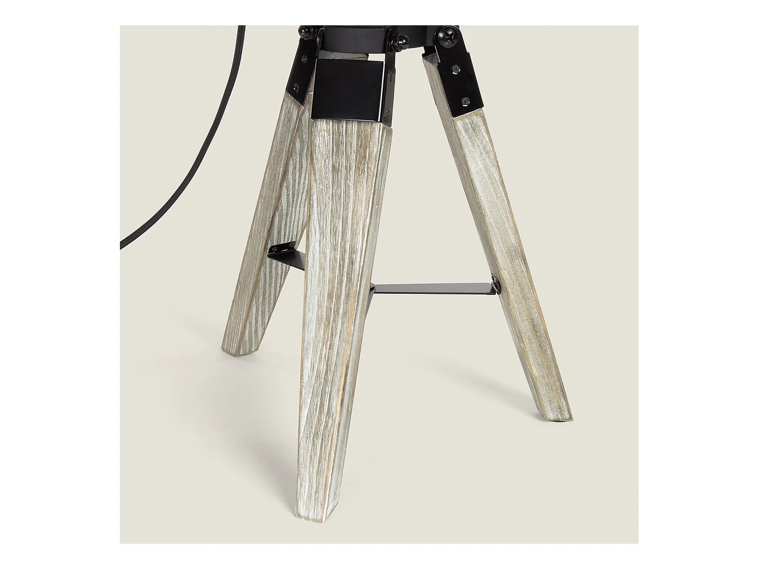 Lampe à Poser Métal et Bois Cinema Kurangna XS Noir