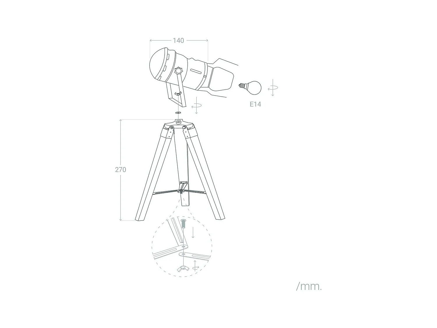 Lampe à Poser Métal et Bois Cinema Kurangna XS Noir