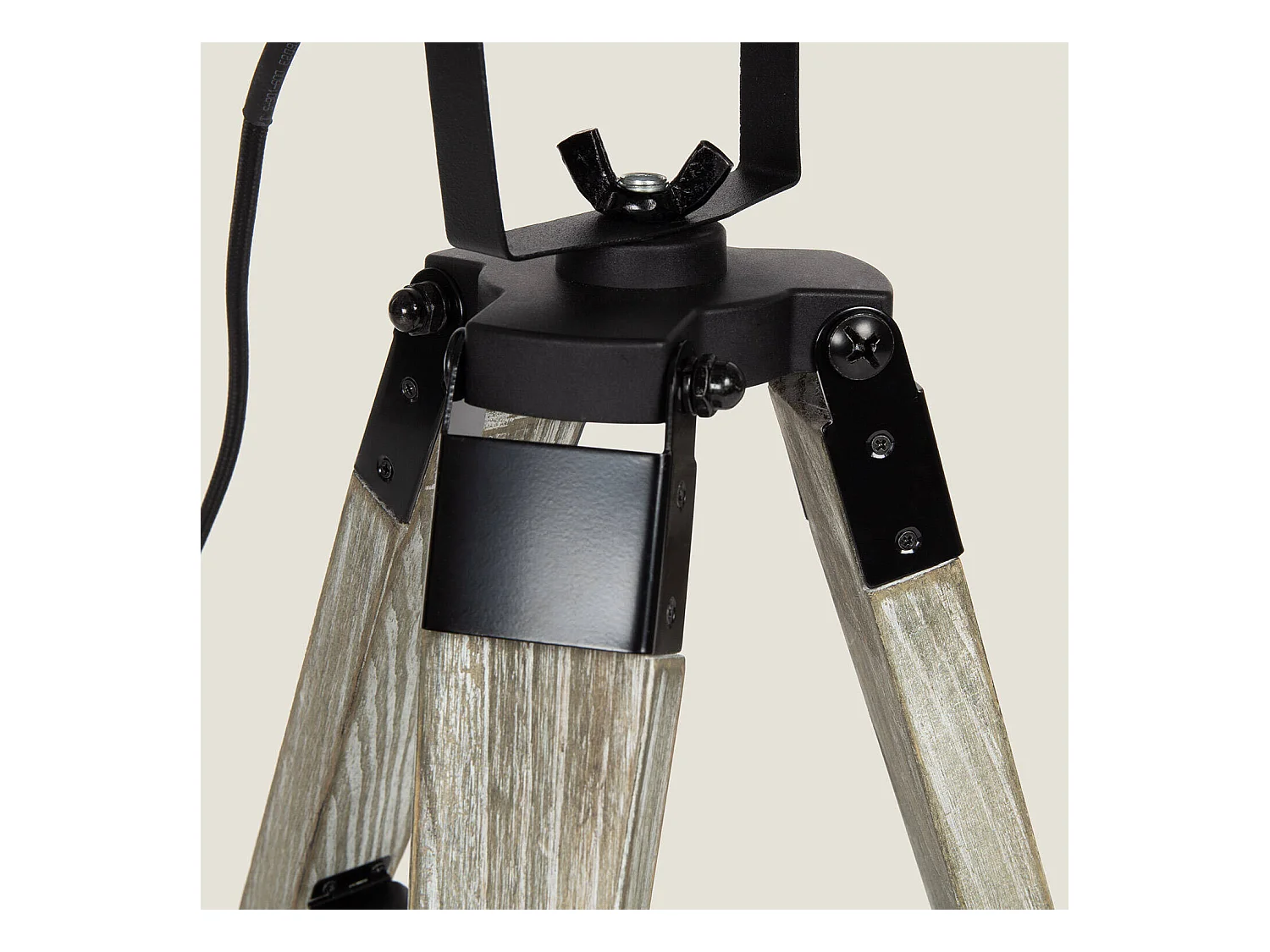 Lampe à Poser Métal et Bois Cinema Kurangna XS Noir