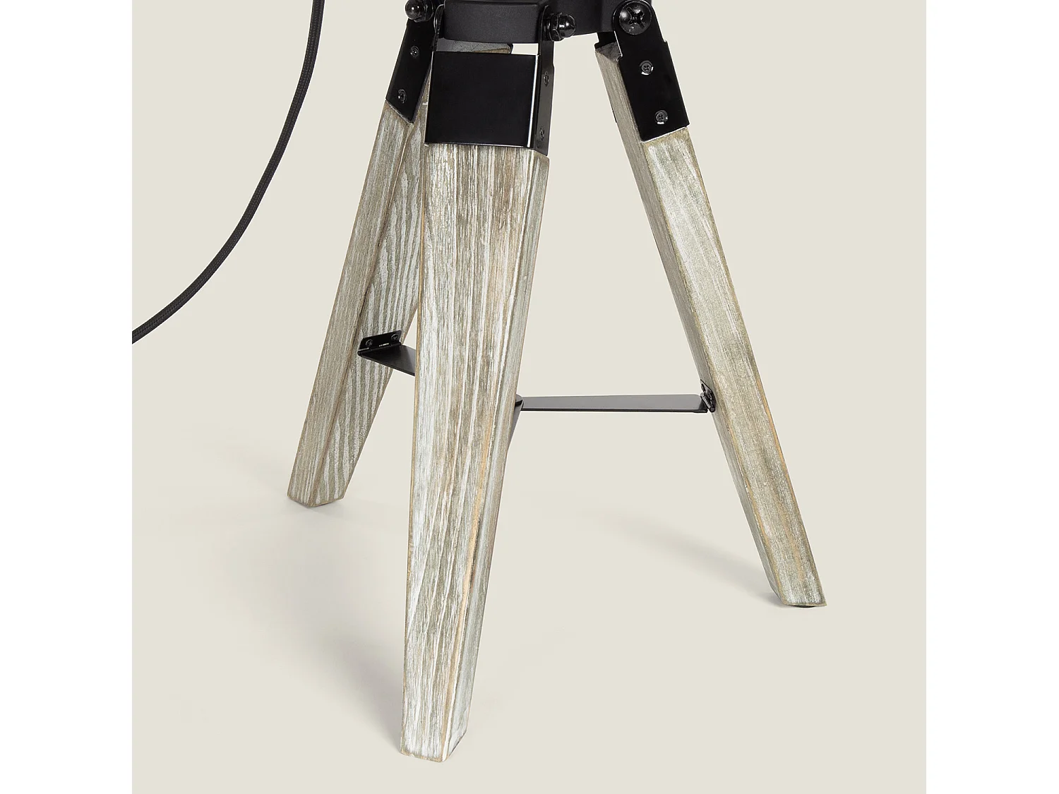 Lampe à Poser Métal et Bois Cinema Kurangna XS Noir