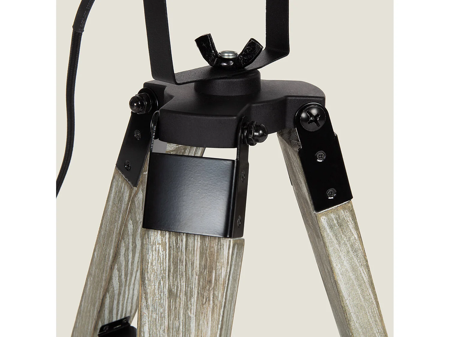Lampe à Poser Métal et Bois Cinema Kurangna XS Noir