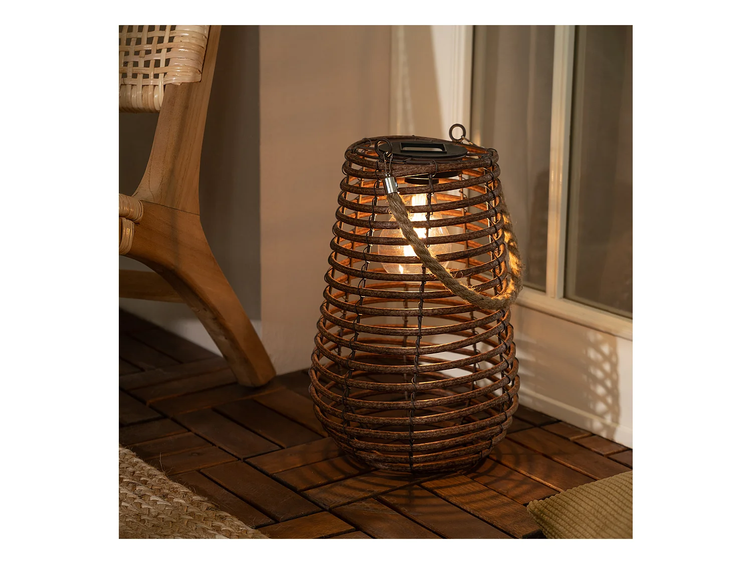 Lampe à Poser LED Extérieure Solaire Raikot Naturel