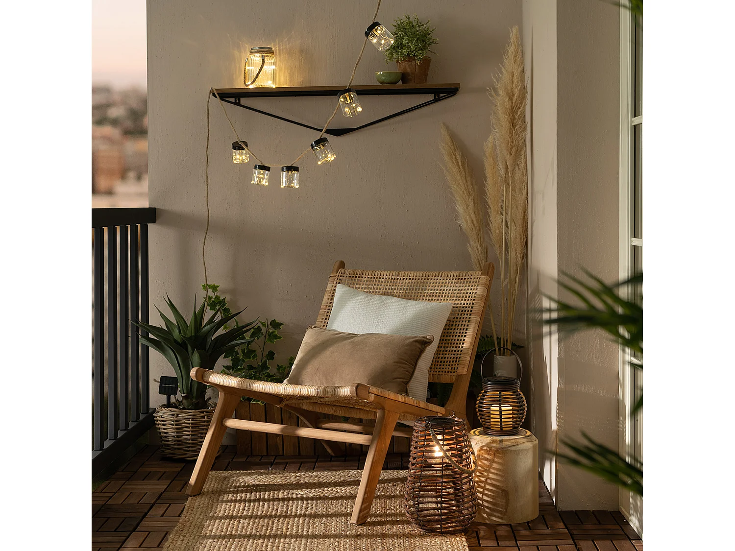 Lampe à Poser LED Extérieure Solaire Raikot Naturel