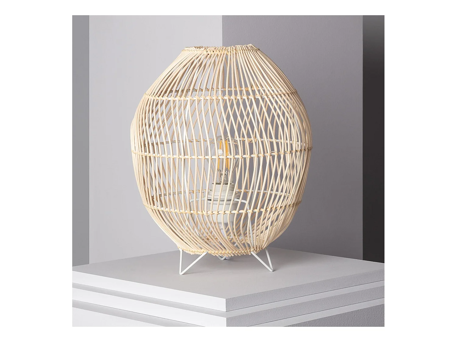 Lampe à Poser Rotin Sagra Naturel