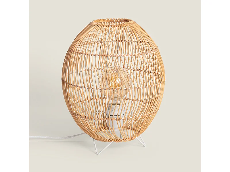 Lampe à Poser Rotin Sagra Naturel