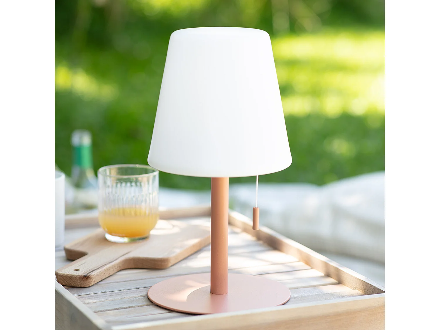 Lámpara de Mesa LED Portátil para Exterior Aluminio con Batería Recargable Epinay Melocotón