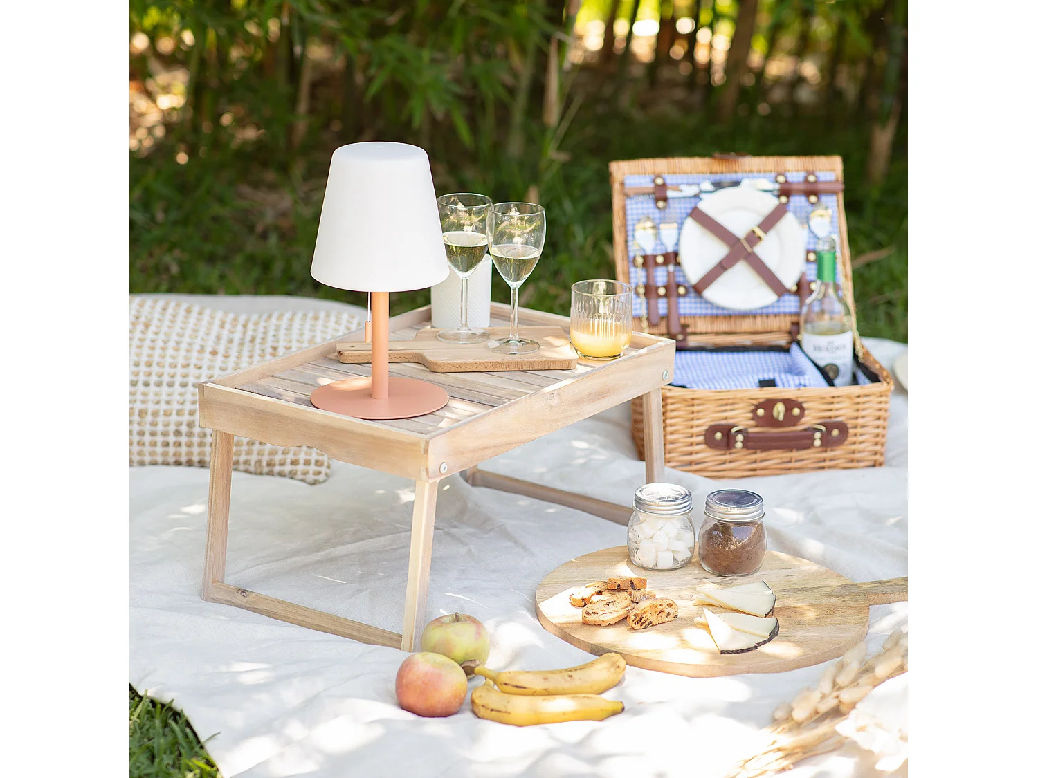 Lámpara de Mesa LED Portátil para Exterior Aluminio con Batería Recargable Epinay Melocotón