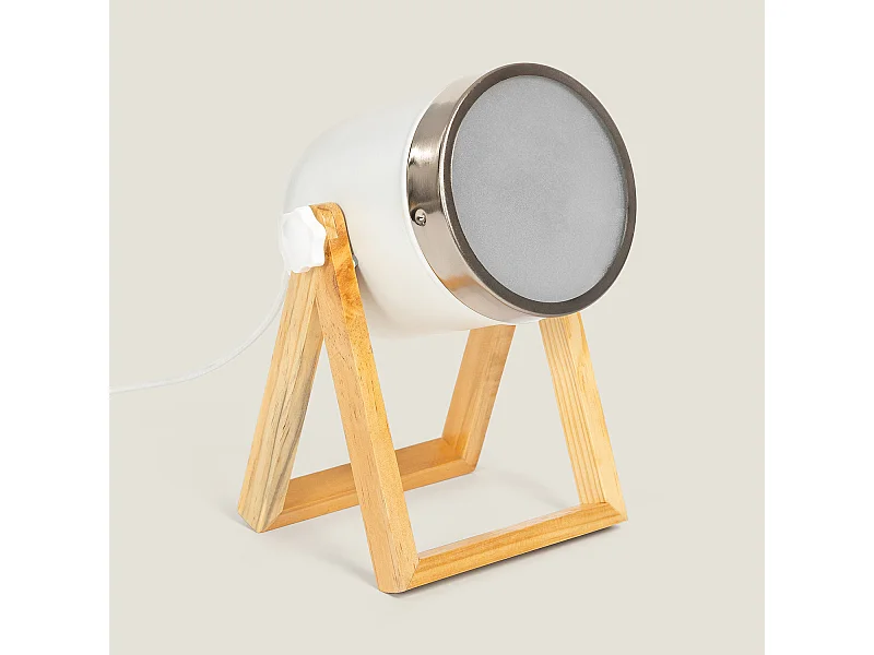 TechBrey Lámpara de Mesa de Metal y Madera Galicy