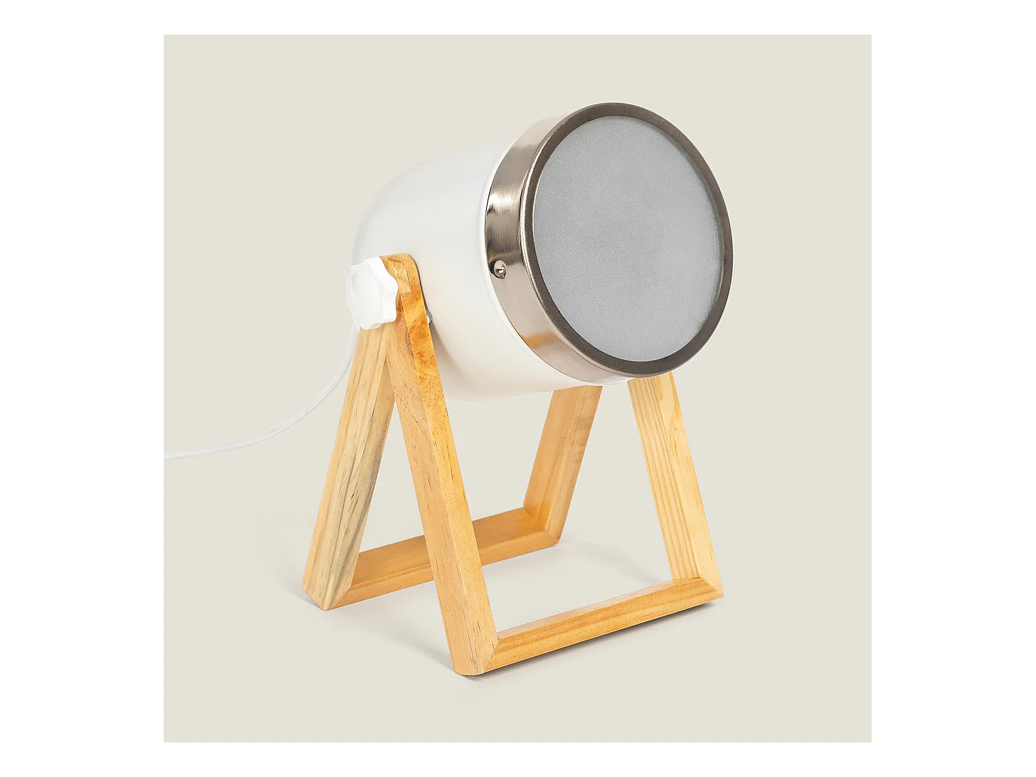 TechBrey Lámpara de Mesa de Metal y Madera Galicy