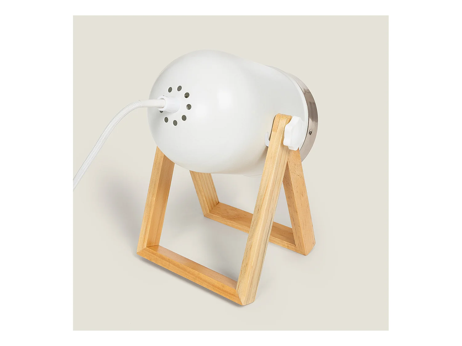 TechBrey Lámpara de Mesa de Metal y Madera Galicy