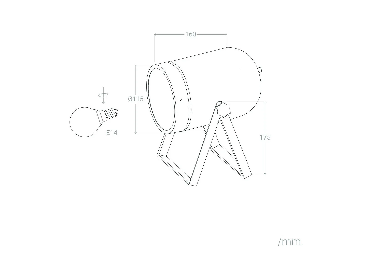 TechBrey Lámpara de Mesa de Metal y Madera Galicy
