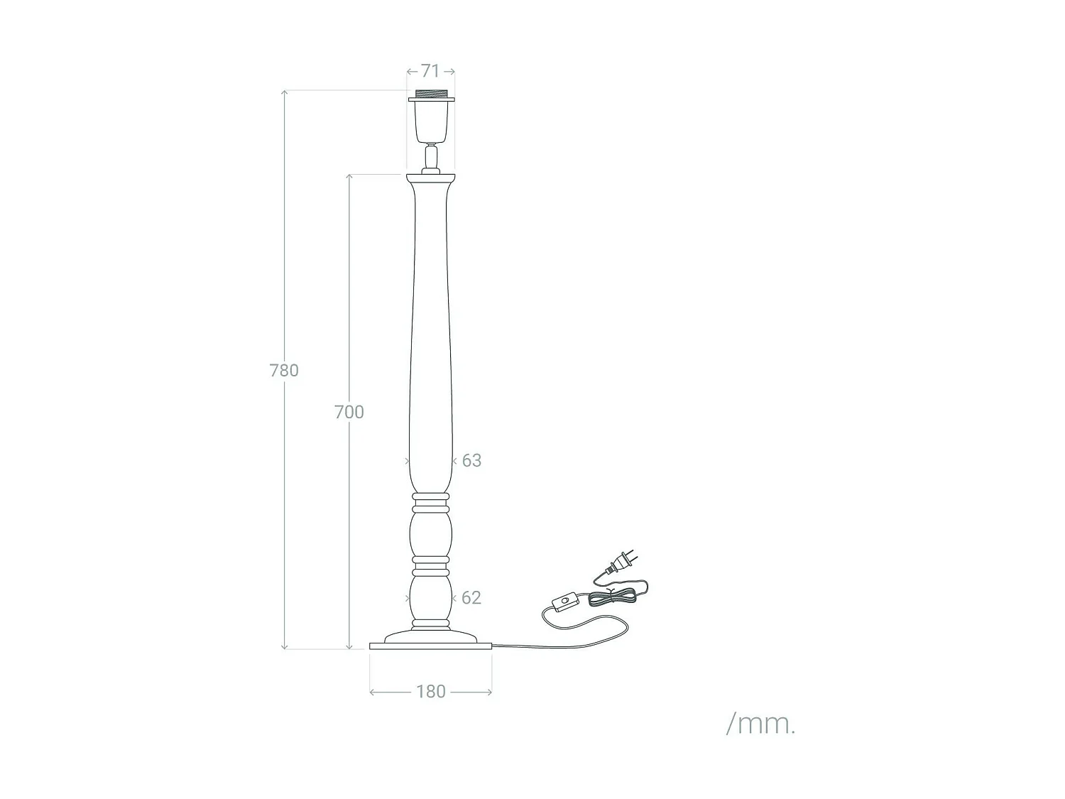 Pied de Lampe à Poser en bois Daksh ILUZZIA Naturel