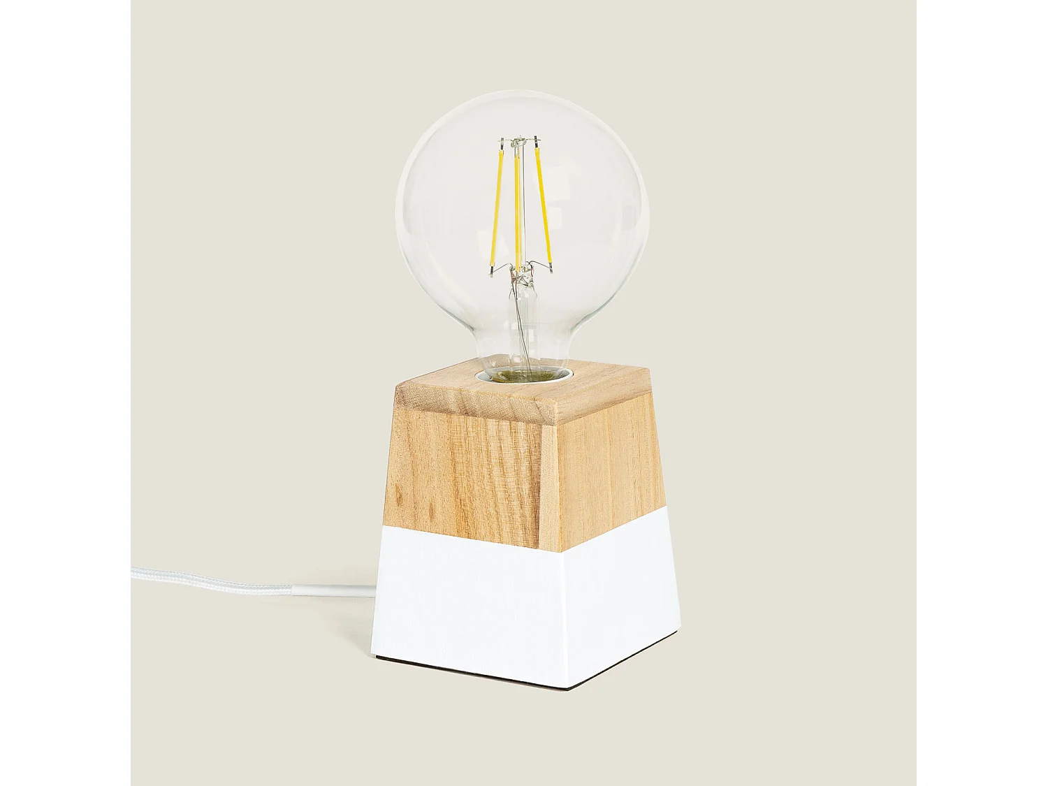 Lámpara de Mesa de Madera Lakara Natural