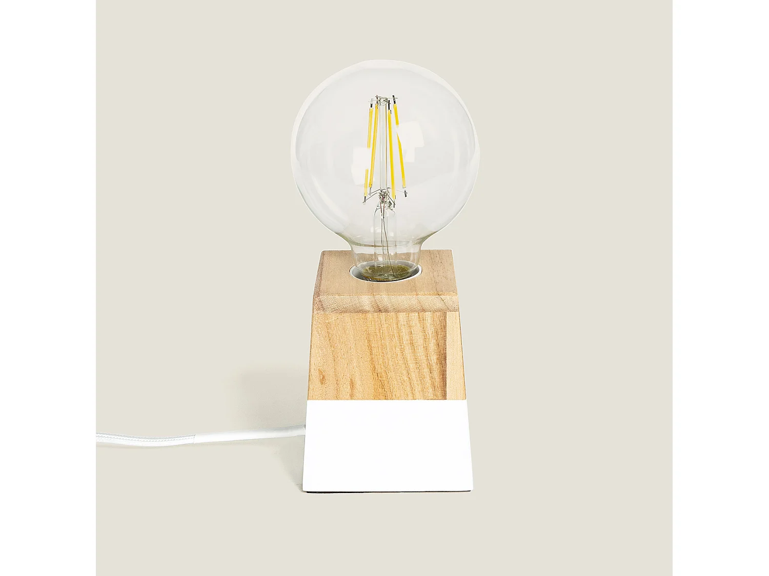 Lámpara de Mesa de Madera Lakara Natural