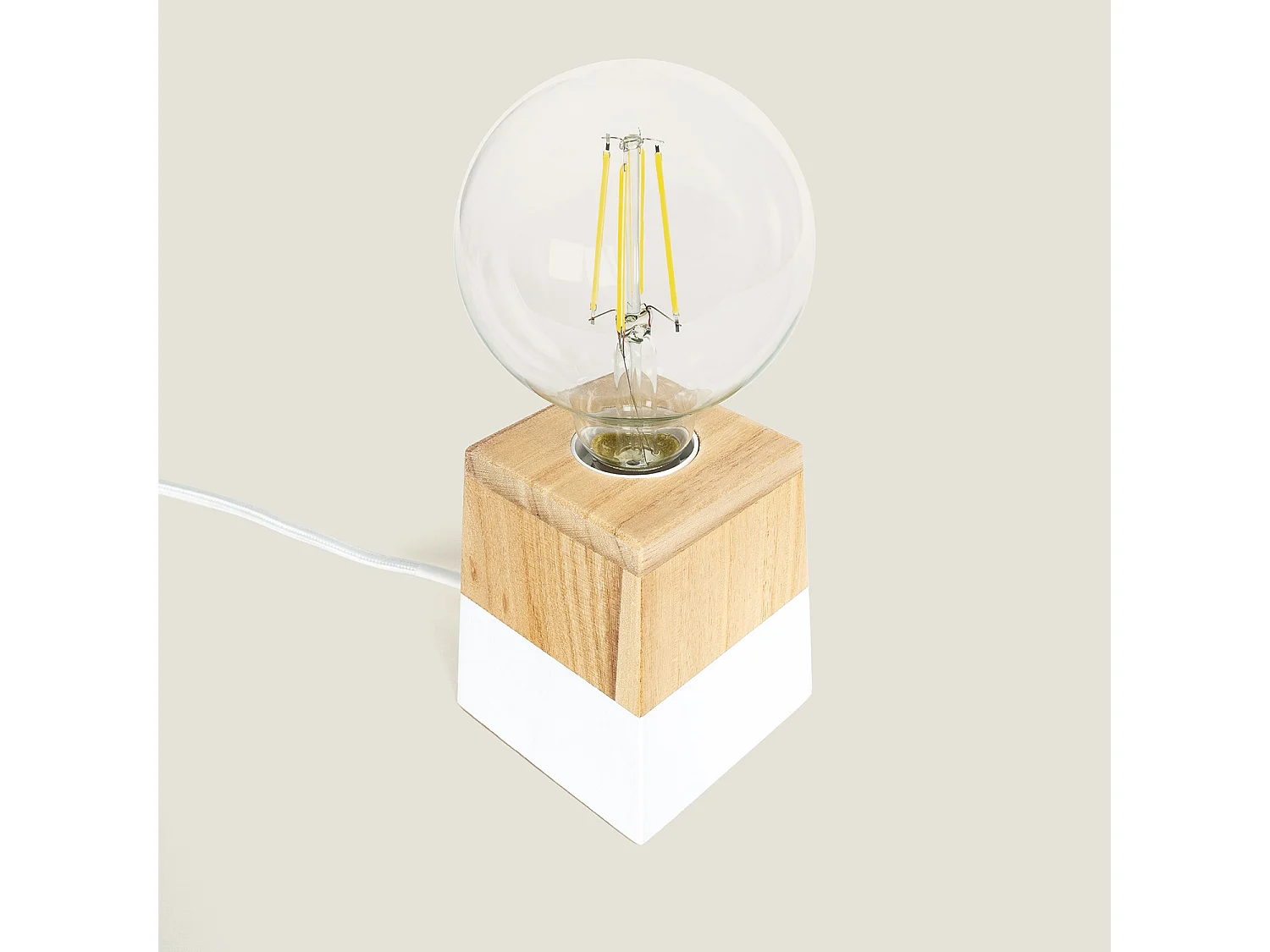 Lámpara de Mesa de Madera Lakara Natural