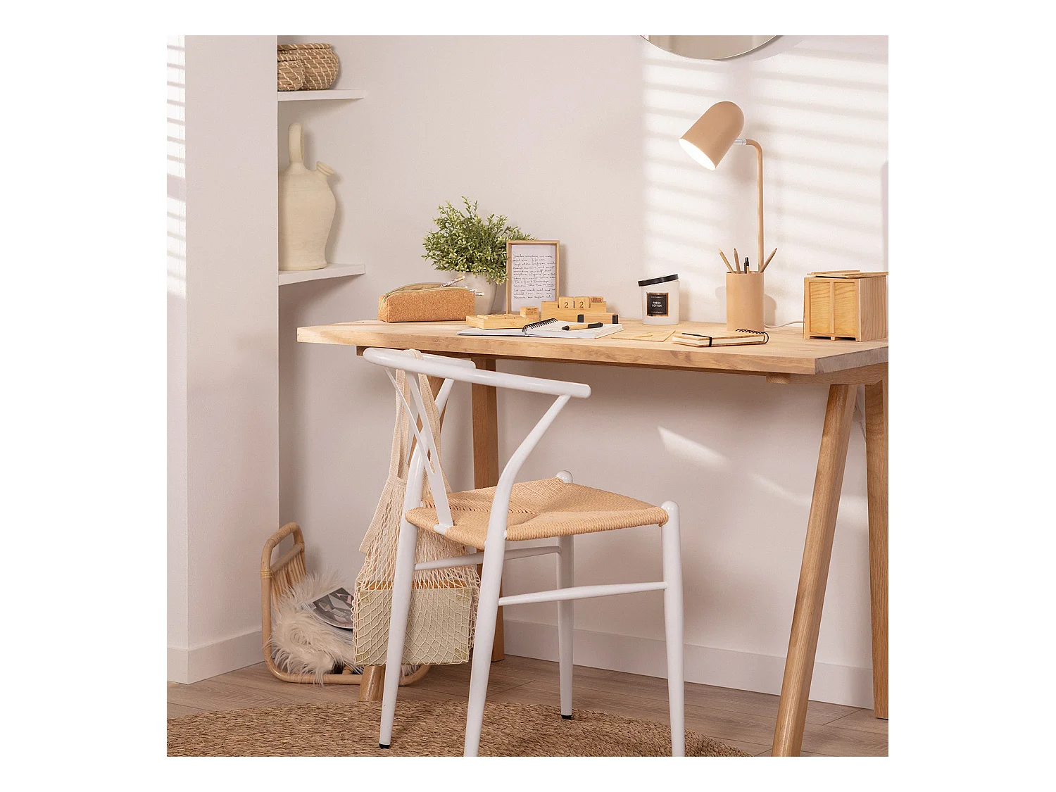 Lámpara Flexo Escritorio de Metal con Portalápices Waal Camel