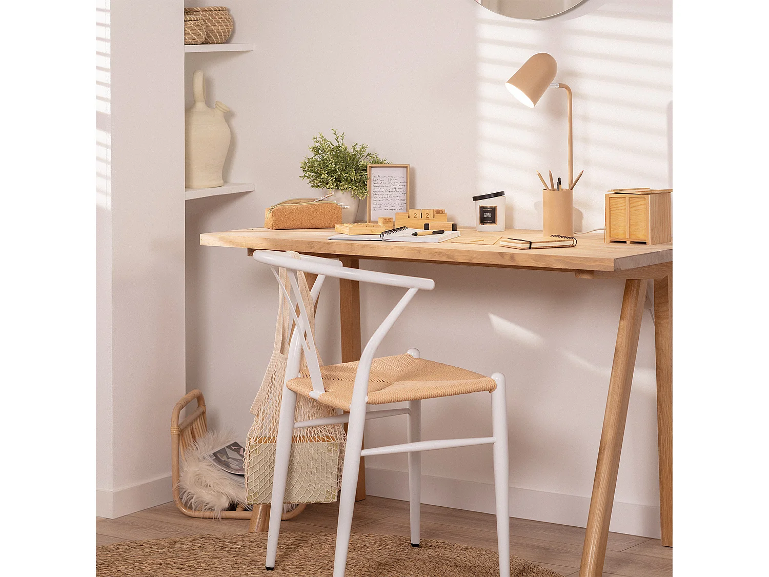 Lampe de Bureau Flex Métal Waal avec Porte-Crayons  Camel