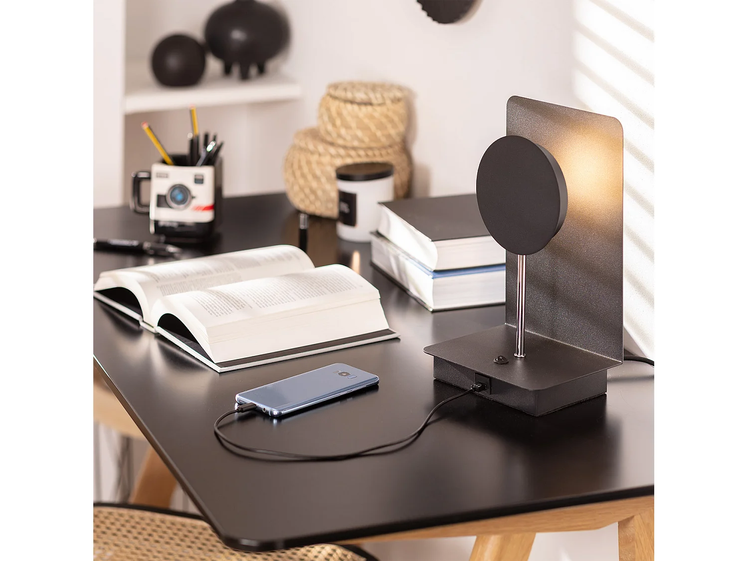 Lampe à Poser Métal Sombong Noir