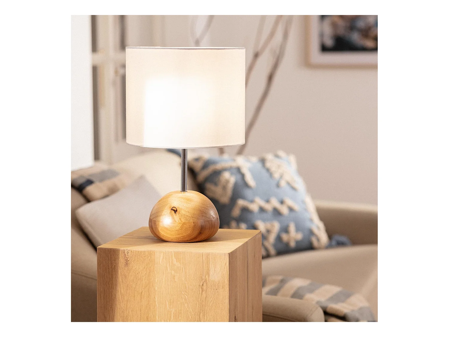 Lámpara de Mesa de Madera Gulbi Natural