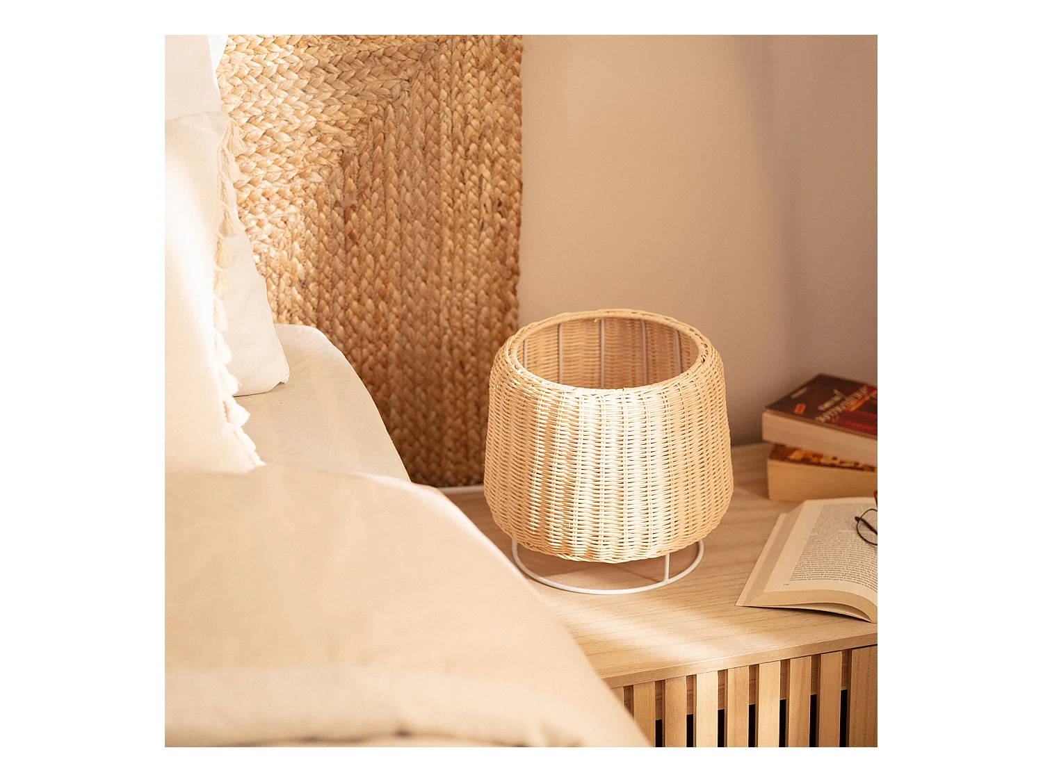 Lampe à Poser Rotin Gondia Naturel