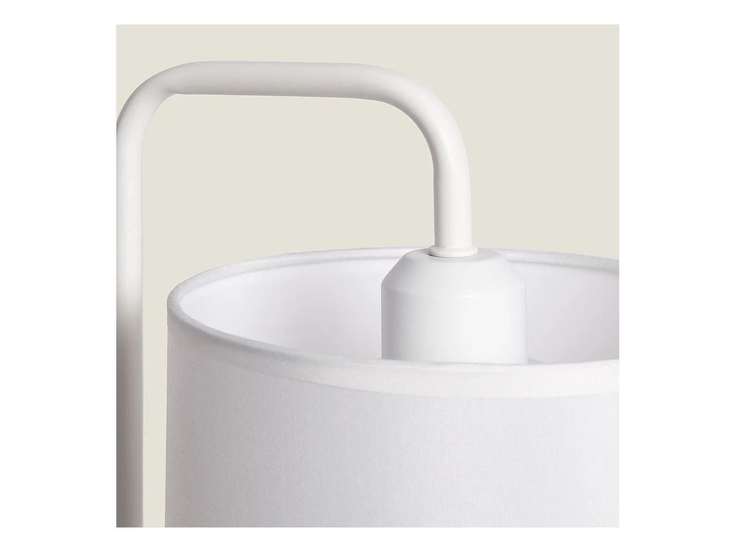 Lampe à Poser Bois et Tissu Diyara Blanc