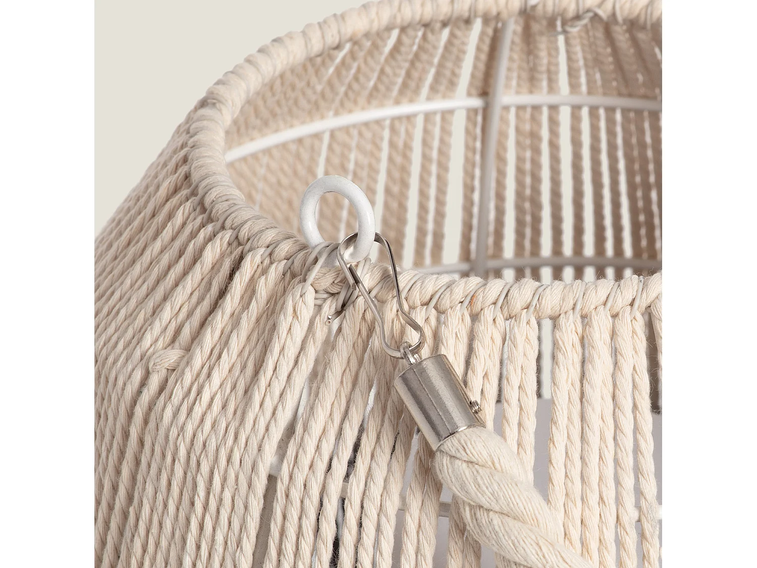 Lampe à Poser LED Portable Corde Naturelle Mero Blanc cassé