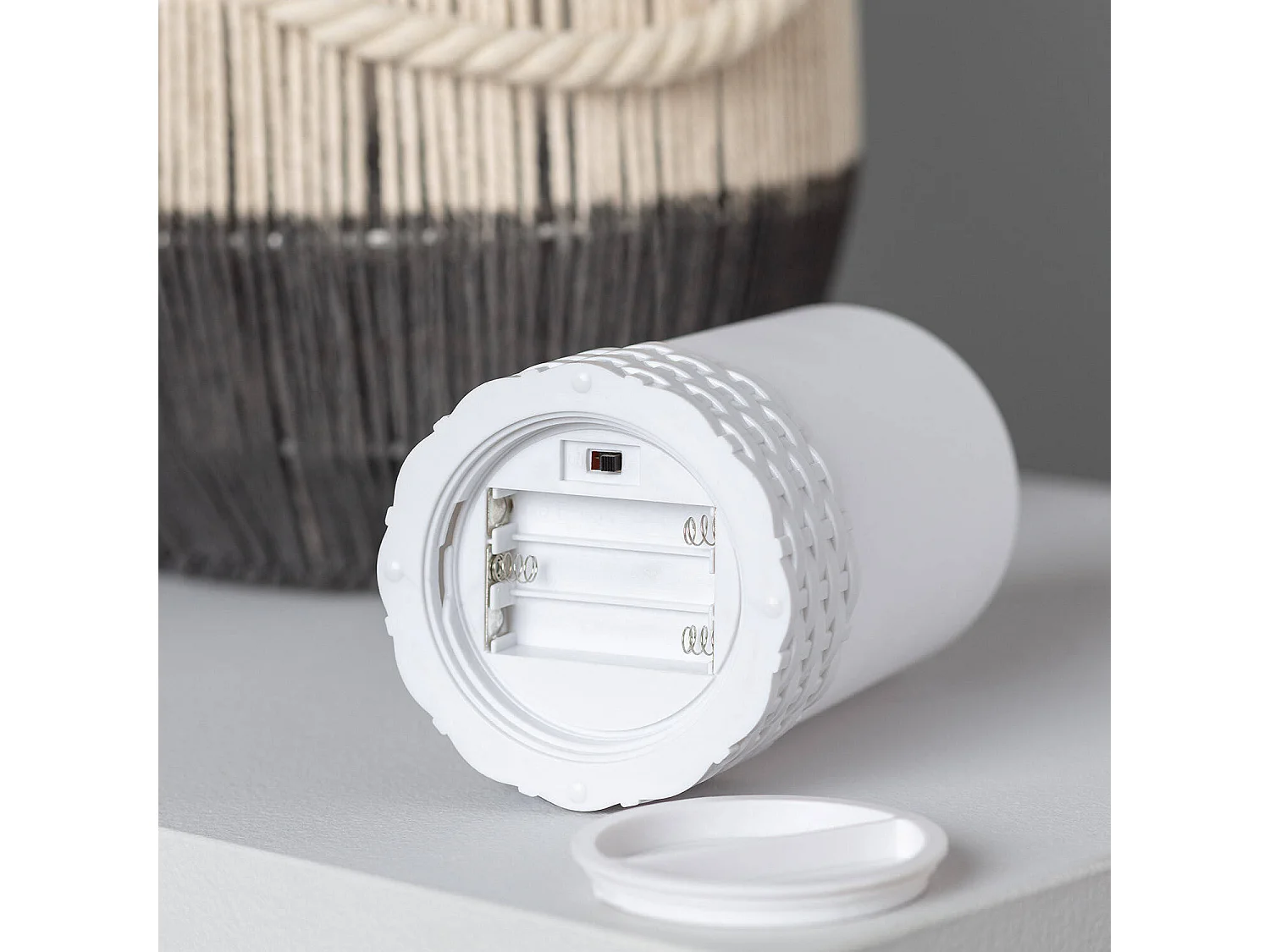 Lámpara de Mesa LED Portátil para Exterior Cuerda Natural Mero Blanco Roto