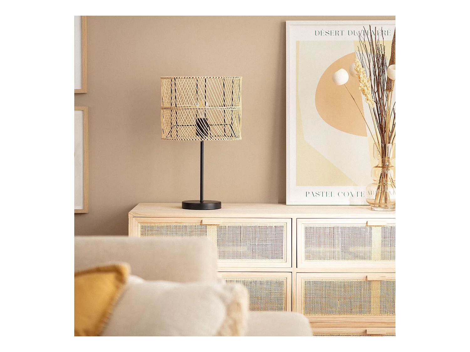 Lámpara de Mesa Ratán Carrere Natural