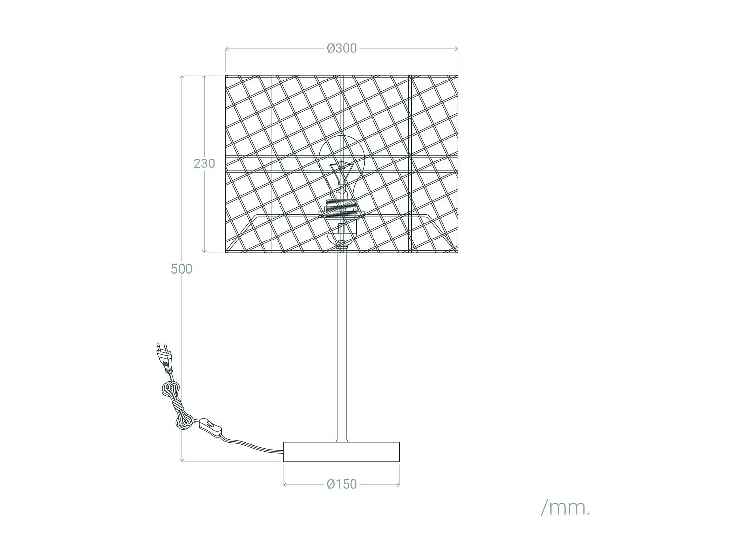 Lampe à Poser Rotin et Tissu Carrere Naturel