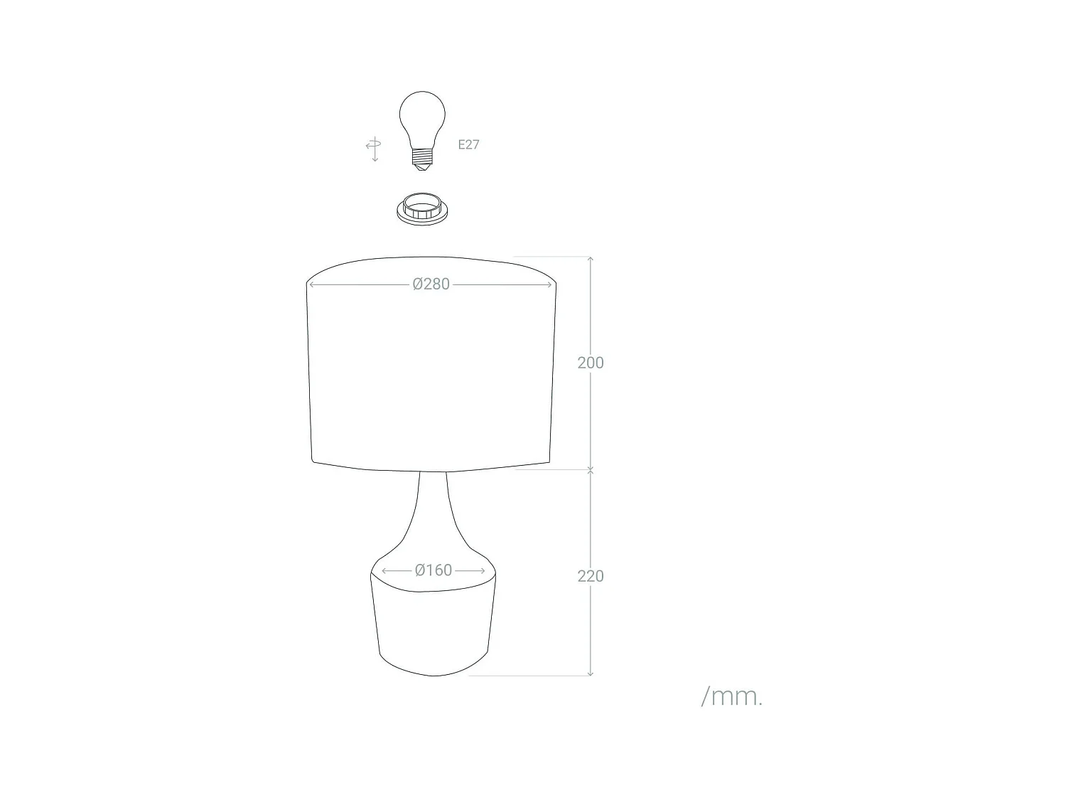 Lámpara de Mesa de Madera Dabai Natural