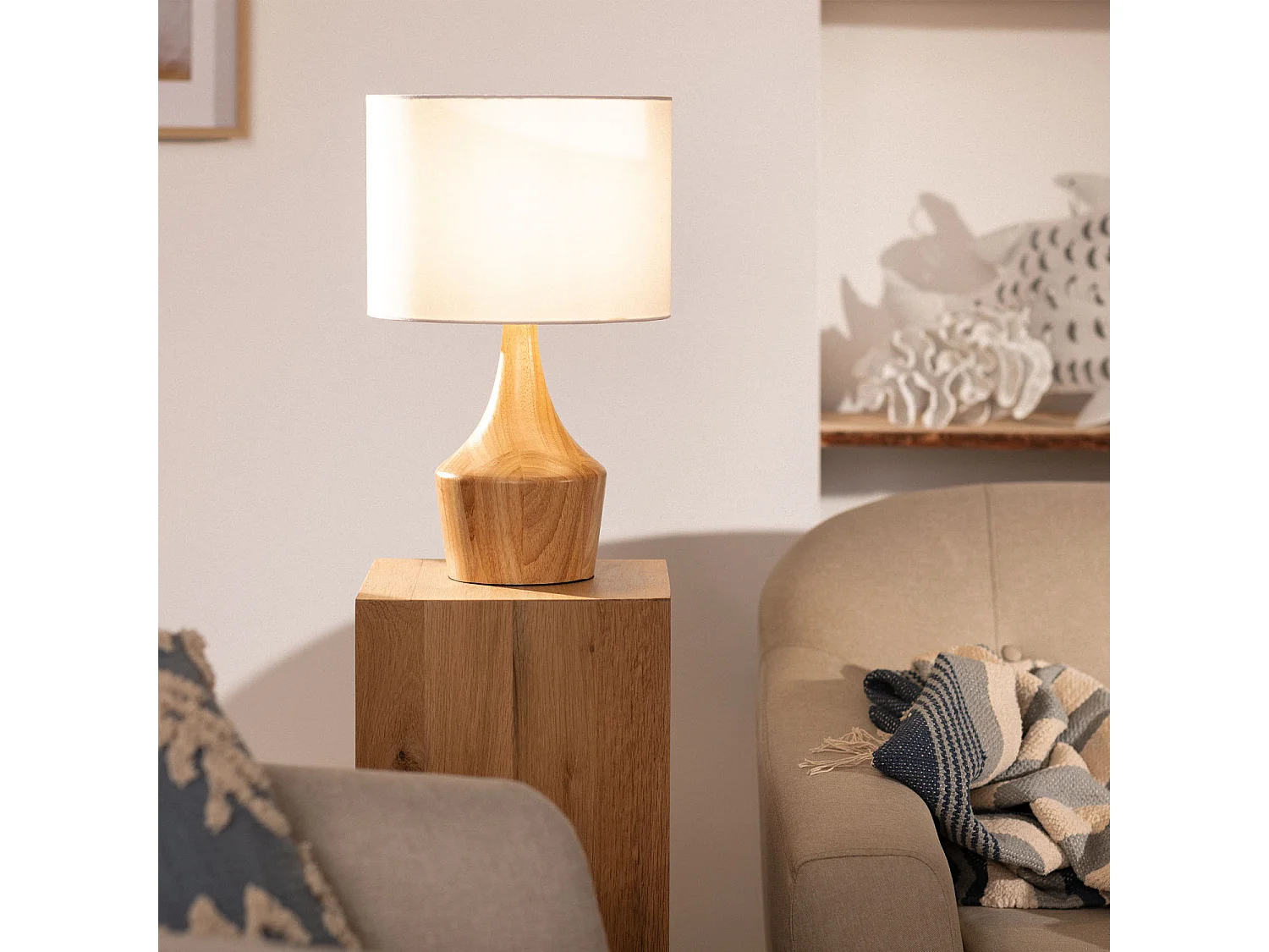 Lampada da Tavolo Legno Dabai Naturale