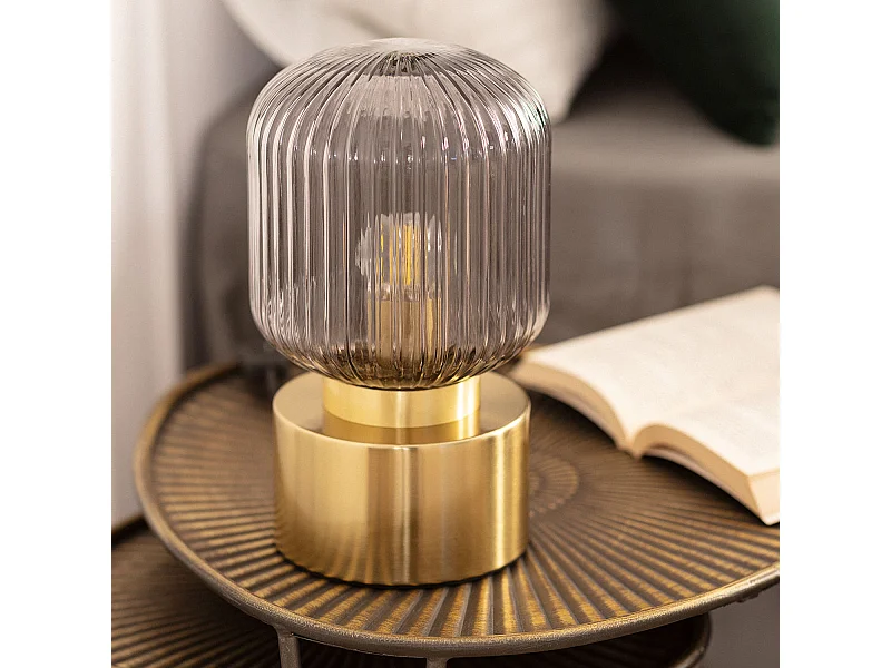 Lámpara de Mesa Metal y Cristal Windsor Dorado