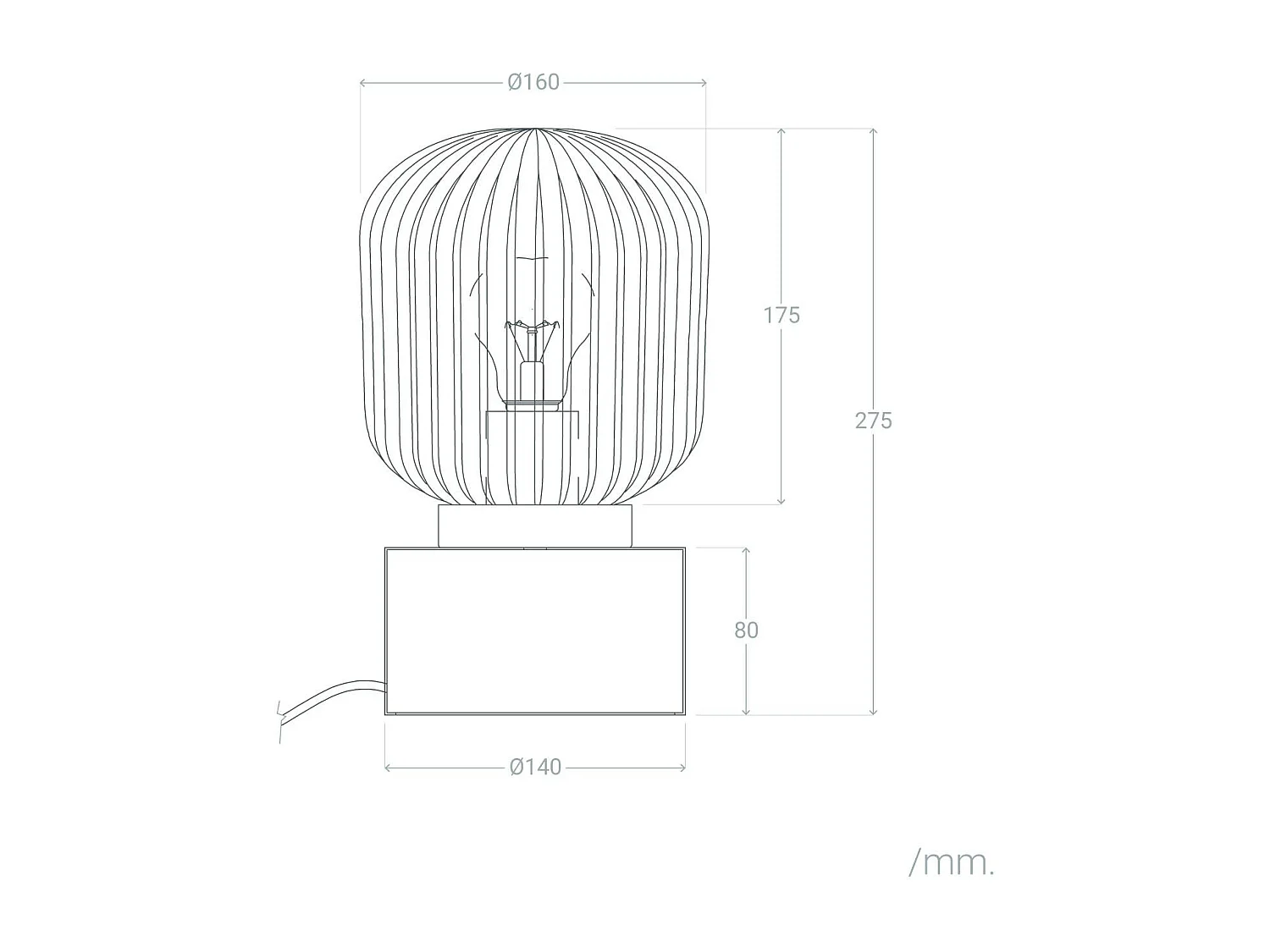 Lámpara de Mesa Metal y Cristal Windsor Dorado