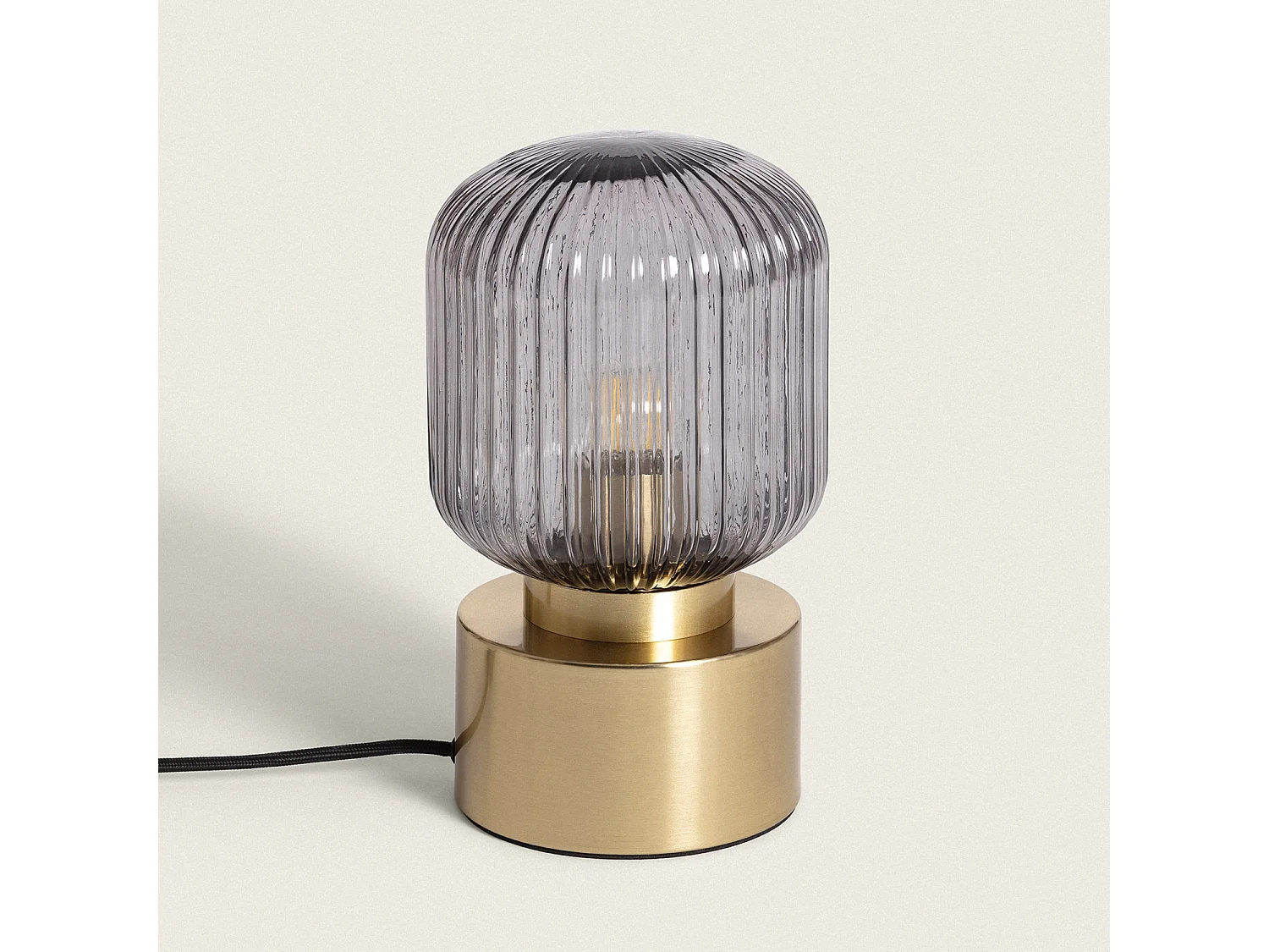 Lampada da Tavolo Metallo e Vetro Windsor Oro