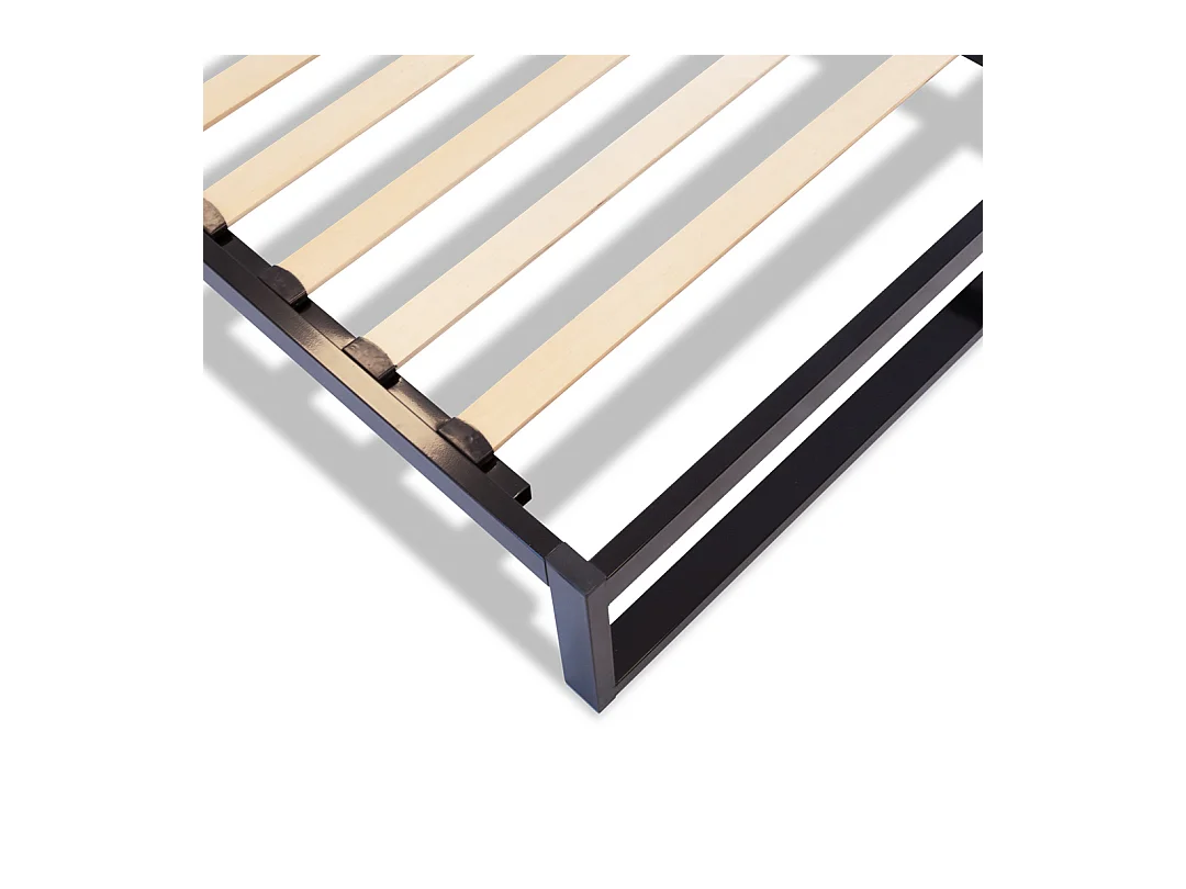 OLYMPE LITERIE | Sommier à lattes en métal PANDORE 160x200 cm | Coloris Noir | Livré en kit