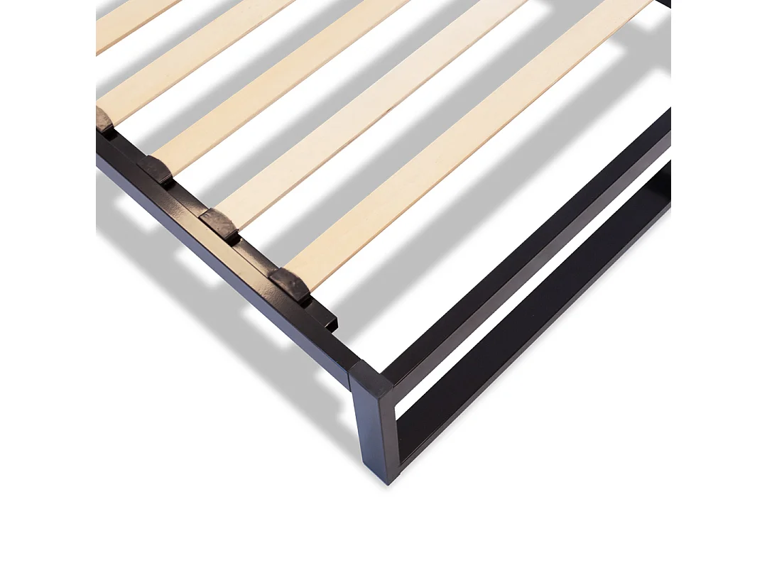 OLYMPE LITERIE | Sommier à lattes en métal PANDORE 160x200 cm | Coloris Noir | Livré en kit