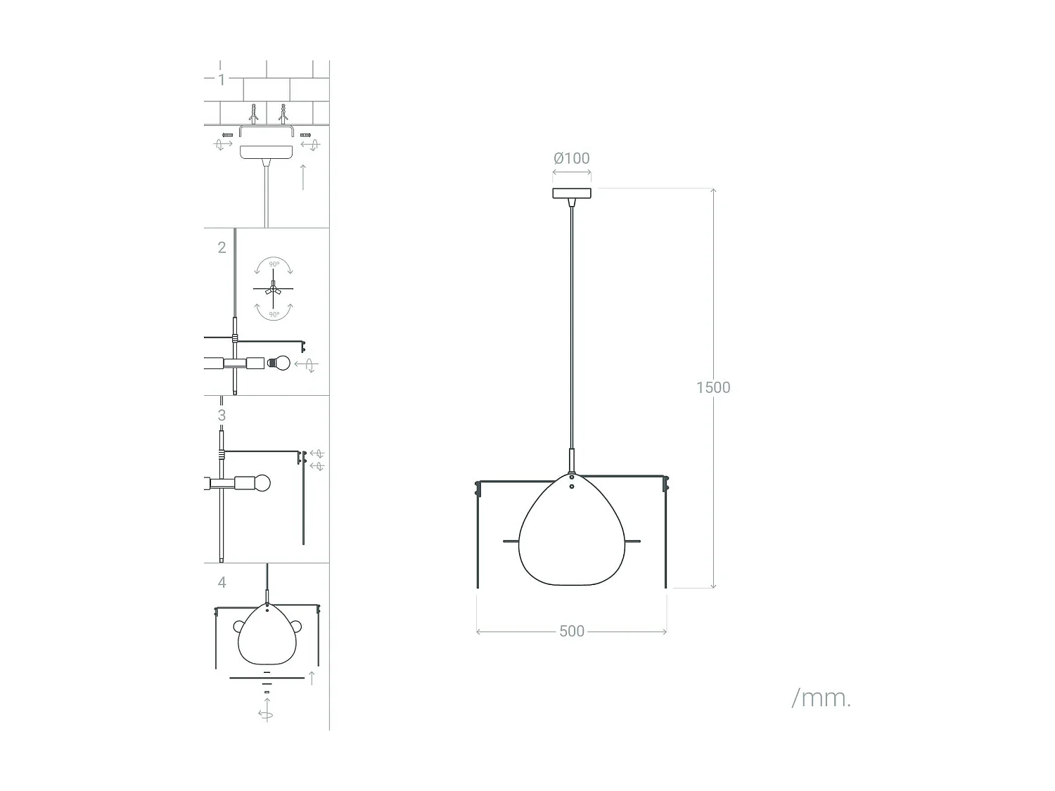 Suspension Métal et Raphia Hades Naturel
