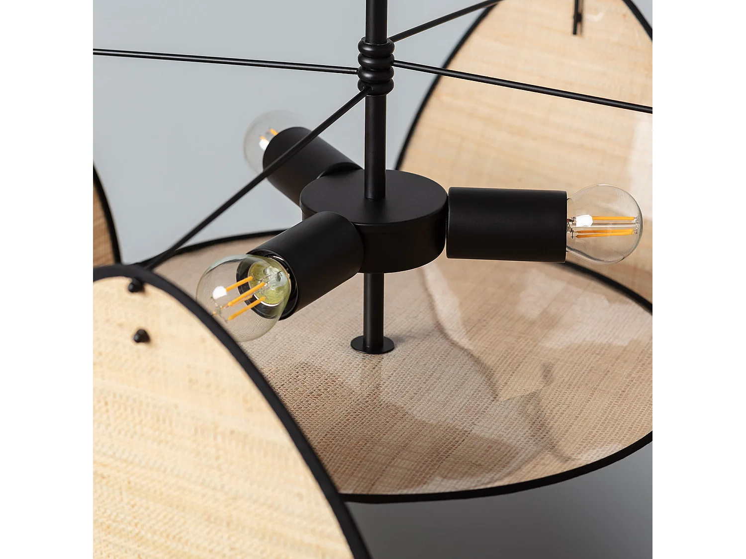 Suspension Métal et Raphia Hades Naturel