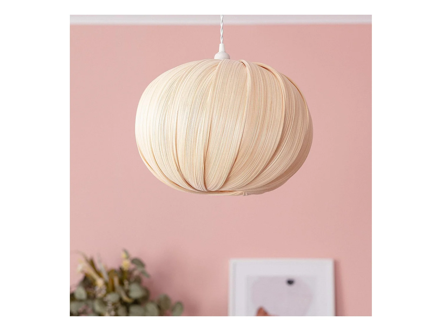 Suspension Bambou Korowai Textile blanc